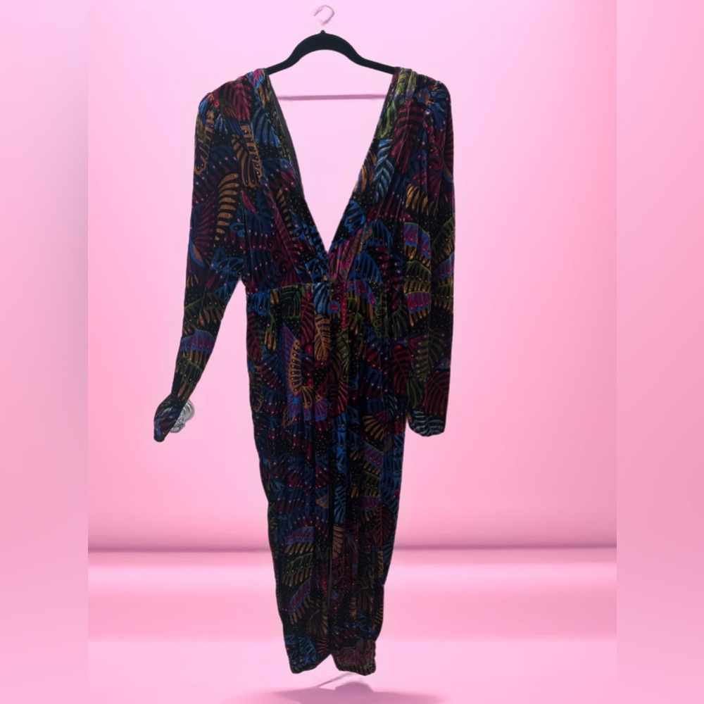 Colorful Leaf Patterned Jumpsuit